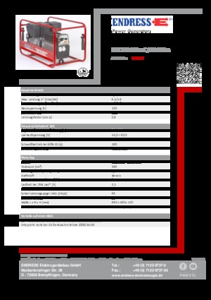 गैसोलीन पावर जनरेटर Endress ESE 704 SHS-AC / 60-200 A