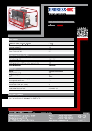 गैसोलीन पावर जनरेटर Endress ESE 704 SHS-AC / 60-200 A 