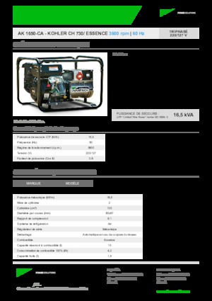गैसोलीन पावर जनरेटर INMESOL AK 1650-CA