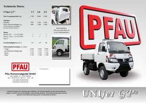 गैसोलीन म्यूनिसिपल मल्टीफंक्शनल वाहन Pfau Unijet 1.7