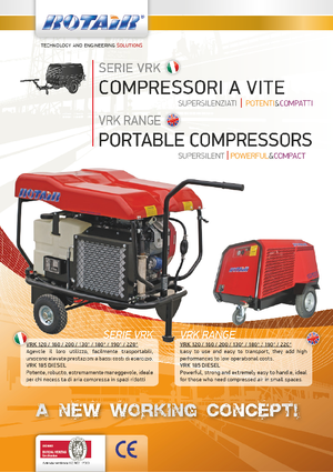 पोर्टेबल एयर कंप्रेसर - डीजल, इलेक्ट्रिक, गैसोलीन Rotair VRK 190 AE