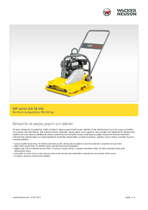 सिंगल डायरेक्शन वाइब्रेटरी प्लेट कॉम्पेक्टर Wacker Neuson WP 2050 W