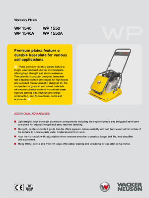 सिंगल डायरेक्शन वाइब्रेटरी प्लेट कॉम्पेक्टर Wacker WP 1550 A