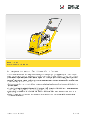 सिंगल डायरेक्शन वाइब्रेटरी प्लेट कॉम्पेक्टर Wacker Neuson WPU 1550 A
