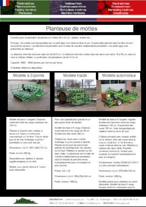 प्लांटिंग मशीन Basrijs Soil-block planter self-propelled 5 rows