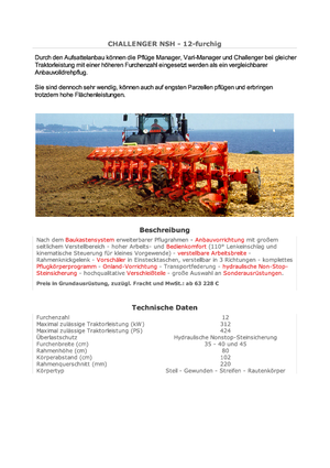 प्लाउ Kuhn Challenger 12 NSH