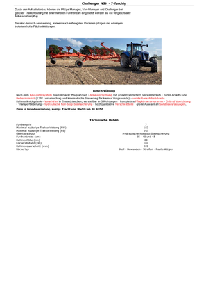 प्लाउ Kuhn Challenger 7E NSH + ZXL 