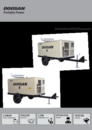 पोर्टेबल एयर कंप्रेसर - डीजल, इलेक्ट्रिक, गैसोलीन Doosan P600