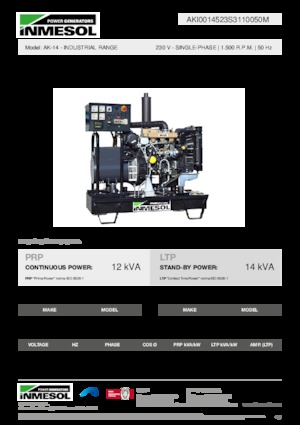 डीजल पावर जनरेटर INMESOL AK-14