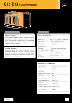 डीजल पावर जनरेटर Caterpillar C13-400