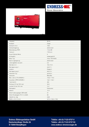 डीजल पावर जनरेटर Endress ESE 145 VW/MS