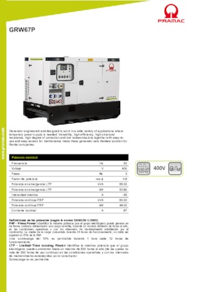 डीजल पावर जनरेटर PRAMAC Lifter GRW 67 P