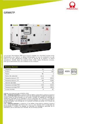 डीजल पावर जनरेटर PRAMAC Lifter GRW 67 P