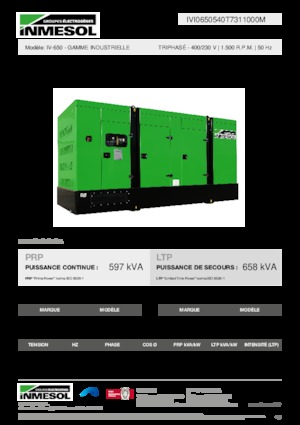 डीजल पावर जनरेटर INMESOL IV-650