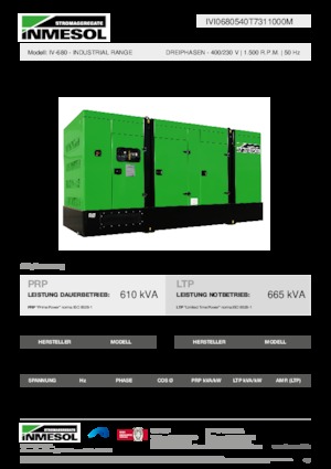 डीजल पावर जनरेटर INMESOL IV-680