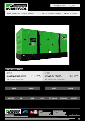 डीजल पावर जनरेटर INMESOL IV-680