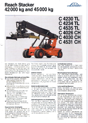 रीच स्टेकर Linde C 4230 TL/5