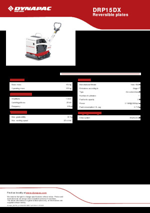 रिवर्सिबल वाइब्रेटरी प्लेट कॉम्पेक्टर Dynapac DRP15DX