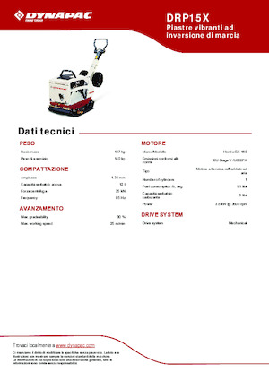 रिवर्सिबल वाइब्रेटरी प्लेट कॉम्पेक्टर Dynapac DRP15X