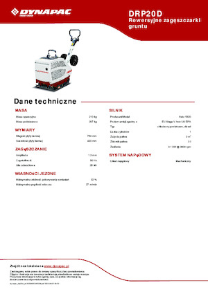रिवर्सिबल वाइब्रेटरी प्लेट कॉम्पेक्टर Dynapac DRP20D