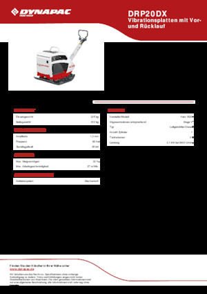 रिवर्सिबल वाइब्रेटरी प्लेट कॉम्पेक्टर Dynapac DRP20DX