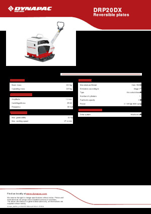 रिवर्सिबल वाइब्रेटरी प्लेट कॉम्पेक्टर Dynapac DRP20DX