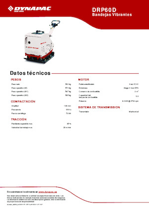 रिवर्सिबल वाइब्रेटरी प्लेट कॉम्पेक्टर Dynapac DRP60D
