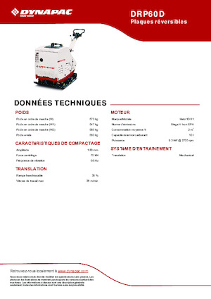 रिवर्सिबल वाइब्रेटरी प्लेट कॉम्पेक्टर Dynapac DRP60D