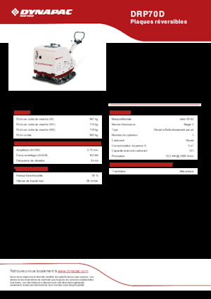 रिवर्सिबल वाइब्रेटरी प्लेट कॉम्पेक्टर Dynapac DRP70D