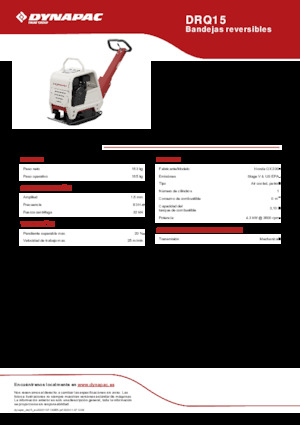 रिवर्सिबल वाइब्रेटरी प्लेट कॉम्पेक्टर Dynapac DRQ15