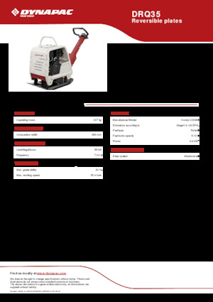 रिवर्सिबल वाइब्रेटरी प्लेट कॉम्पेक्टर Dynapac DRQ35