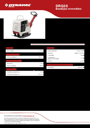 रिवर्सिबल वाइब्रेटरी प्लेट कॉम्पेक्टर Dynapac DRQ35
