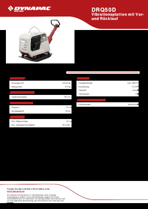 रिवर्सिबल वाइब्रेटरी प्लेट कॉम्पेक्टर Dynapac DRQ50D