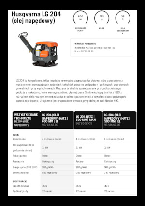 रिवर्सिबल वाइब्रेटरी प्लेट कॉम्पेक्टर Husqvarna LG 204