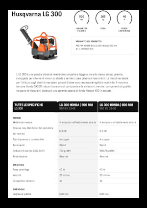 रिवर्सिबल वाइब्रेटरी प्लेट कॉम्पेक्टर Husqvarna LG 300