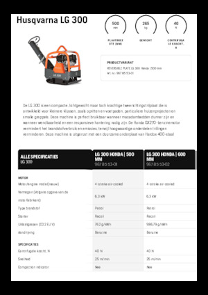 रिवर्सिबल वाइब्रेटरी प्लेट कॉम्पेक्टर Husqvarna LG 300