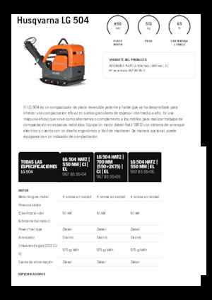 रिवर्सिबल वाइब्रेटरी प्लेट कॉम्पेक्टर Husqvarna LG 504