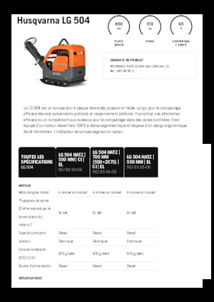 रिवर्सिबल वाइब्रेटरी प्लेट कॉम्पेक्टर Husqvarna LG 504