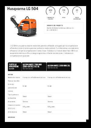 रिवर्सिबल वाइब्रेटरी प्लेट कॉम्पेक्टर Husqvarna LG 504