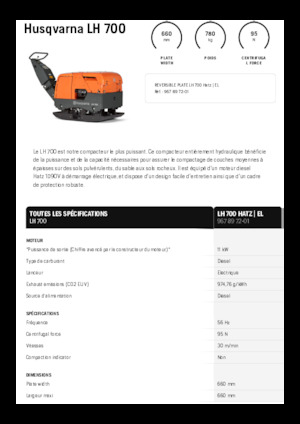 रिवर्सिबल वाइब्रेटरी प्लेट कॉम्पेक्टर Husqvarna LH 700
