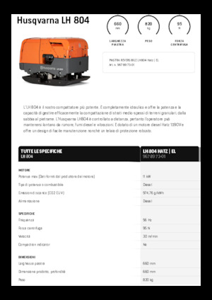 रिवर्सिबल वाइब्रेटरी प्लेट कॉम्पेक्टर Husqvarna LH 804