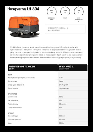 रिवर्सिबल वाइब्रेटरी प्लेट कॉम्पेक्टर Husqvarna LH 804
