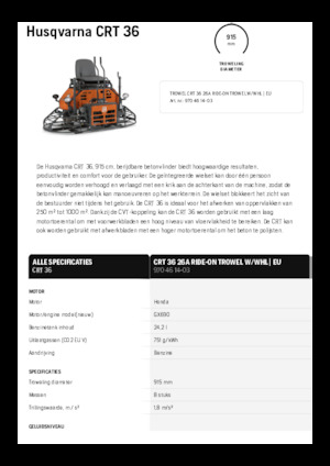 राइड-ऑन डबल ट्रॉवेल Husqvarna CRT 36