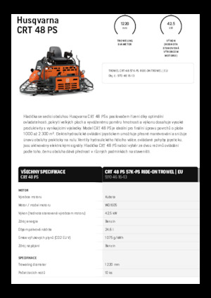 राइड-ऑन डबल ट्रॉवेल Husqvarna CRT 48 PS