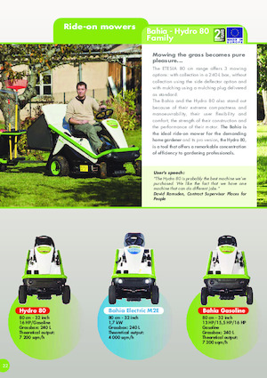 राइडिंग लॉन मोवर और गार्डन ट्रैक्टर Etesia BAHIA MKM