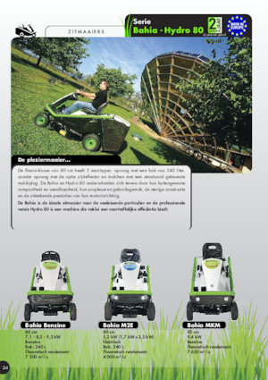 राइडिंग लॉन मोवर और गार्डन ट्रैक्टर Etesia BAHIA MKM