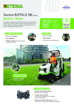 राइडिंग लॉन मोवर और गार्डन ट्रैक्टर Etesia BUFFALO 100 BPHPX2