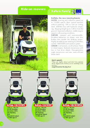 राइडिंग लॉन मोवर और गार्डन ट्रैक्टर Etesia BUFFALO 100 BVHP2