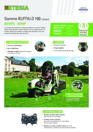 राइडिंग लॉन मोवर और गार्डन ट्रैक्टर Etesia BUFFALO 100 BVHP2
