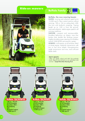 राइडिंग लॉन मोवर और गार्डन ट्रैक्टर Etesia BUFFALO 124 HVHP2